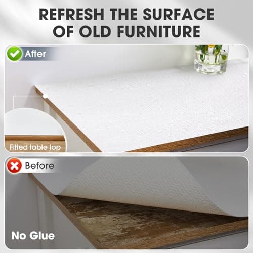 ALIUNI Drawer and Shelf Liner, Non-Slip Kitchen Cabinet Liners Non-Adhesive Thick Strong Grip Waterproof Washable Mats Protect Dresser Shelves Cupboard Bathroom Cabinets, White, 12 in X 10 FT 8