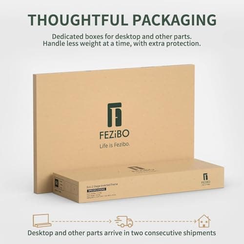 FEZIBO L Shaped Standing Desk with Drawers, Exclusive Upgraded 3 Motors Support 330LBS, Electric Height Adjustable L Standing Desk with Large Monitor Stand, Rustic Brown 5