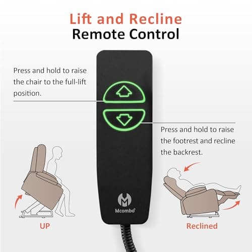 MCombo Power Lift Recliner Chair with Extended Footrest for Elderly People, Fabric 7287/7087 (Brown, Medium) 6