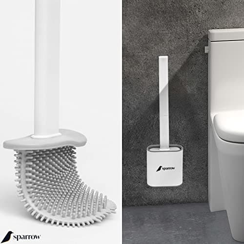 Sparrow Quick Drying Silicone Toilet Brush & Holder - Bathroom Accessory 6