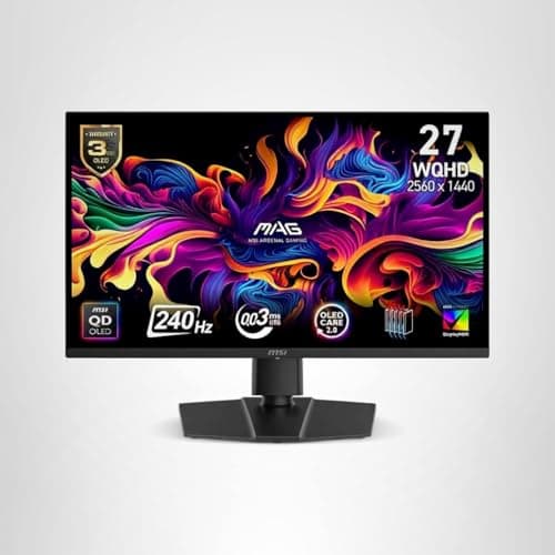msi MAG 271QP QD-OLED X24 27-inch 2560 x 1440 (QHD) Gaming Monitor, 240Hz, Adaptive-Sync, HDMI, DisplayPort, VESA Mountable, Tilt, Height Adjustable, Speaker, 0.03ms, Black 10
