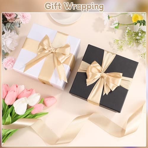 woric Champagne Gold Ribbon 1 1/2 Inch 60 Yards Wide Gift Satin Ribbons Gold Bows for Mothers Day Graduation Gift Wrapping Flower Bouquet Birthday Decorations 6