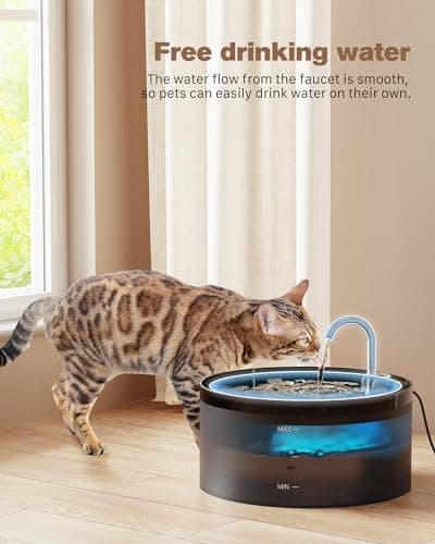 Cat Water Fountain: 108oz/3.2L Cat Fountain Super Silent Pet Drinking Dispenser - Water Fountains for Kitty Indoor - Quiet Pump and Faucet Design - Suitable for Cats and Dogs - BEMOONY 7