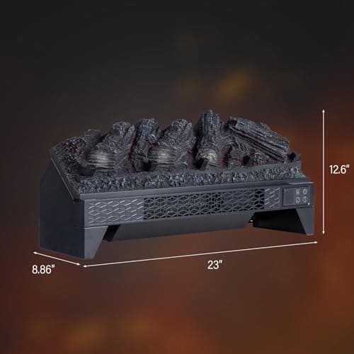 ROVSUN 23'' Electric Fireplace Insert w/Remote & WiFi Control, Faux Fireplace Logs w/Timer, Overheat Protection, Adjustable Flame and Brightness, CSA Listed for Home Living Room Bedroom, 1400W 6