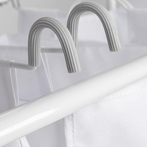 Household Essentials Rolling Triple Laundry Sorter, White 6