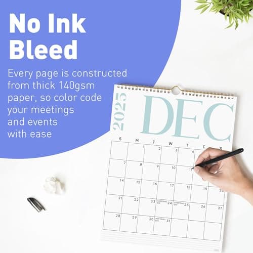 S&O Modern Vertical 2025 Wall Calendar - Tear-Off Monthly Calendar - 18 Month Academic Wall Calendar - Hanging Calendar to Track Anniversaries & Appointments - 13.5"x10.5”in 8