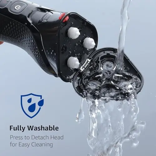 rategist Cordless Electric Razor for Men: 3-in-1 Shaver for Beard/Nose/Sideburns - Turbo Speed & Precision Blades - IPX7 Waterproof Travel Kit ，Satin Black 5