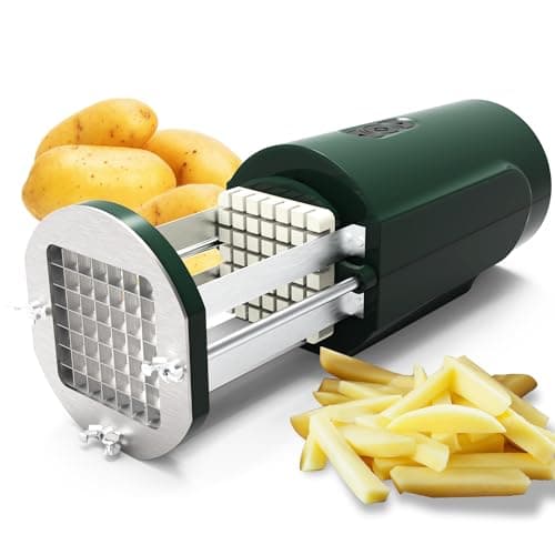 Electric French Fry Cutter, Professional Commercial Automatic French Fry Cutter Stainless Steel with 1/2 & 3/8 Inch Blade, Vegetable Cutter, Electric French Fries Maker