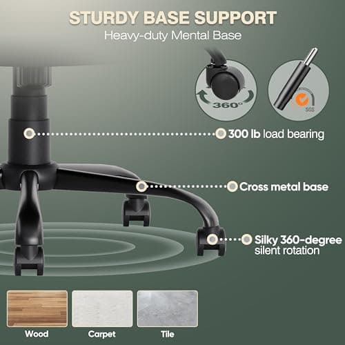 ELABEST Ergonomic Big and Tall Leather Office Chair, Comfortable Executive High Back Computer Desk Chair, Modern and Comfy With Padded Armrests, Black 9