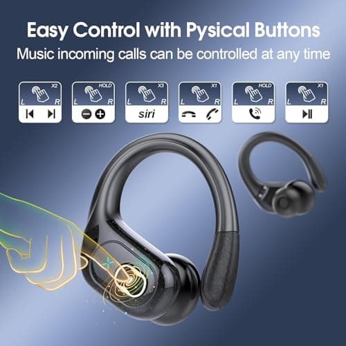 Wireless Earbuds 75hrs Bluetooth 5.4 Headphone Sport, 2026 Bluetooth Earbuds Stereo Deep Bass Over Ear Bud with Earhooks, ENC Noise Cancelling Mic, IPX7 Waterproof Earphone for Gym/Running/Workout 7