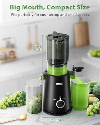 ECOSELF Black Juicer Machines with Wide Mouth, High Juice Yield 5