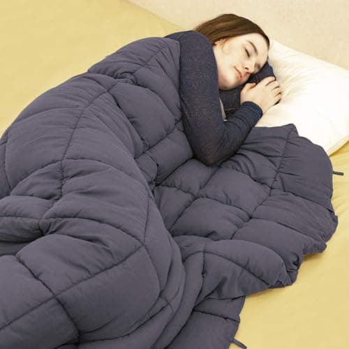 JungleA Weighted Blanket for Adults(15lbs,48"x72",100% Cotton,Grey),Cooling and Breathable Heavy Blanket with Safety Beads for Teens,Women, Men, Kids,Suitable for All-Season