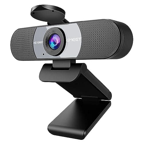 EMEET 1080P Webcam, C960 Web Camera with 2 Noise-Cancelling Microphones & Privacy Cover, 90° FOV Computer Camera, Plug & Play USB Webcam for Calls/Conference, Zoom/Skype/YouTube, Laptop/Desktop, Grey