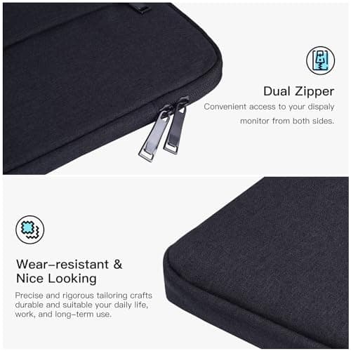 15.6 Inch Portable Monitor Case Sleeve,Protective Carrying Bag for MNN KYY VILVA InnoView ZSCMALLS QQH FANGOR HONGO cocopar,16.1" Portable Computer Laptop External Display Bag(Black) 5