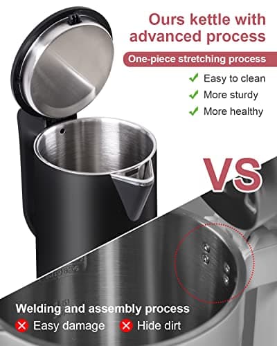 0.8L Electric Kettle Stainless Steel, 800 Watts Small Electric Kettle 27 Ounce Fast Boil Auto Shut-off, Portable Water Boiler for Small Kitchen, Business Trip and More 7