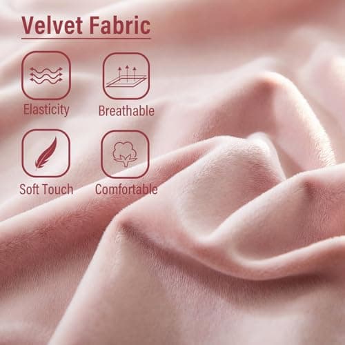 Furlide Lazy Chair with Ottoman, Modern Chair with Folding Footrest, Velvet Pink Accent Chair, Comfortable Reading Chair, Oversized Armchairs for Bedroom, Study, Living Room, Courtyard 5