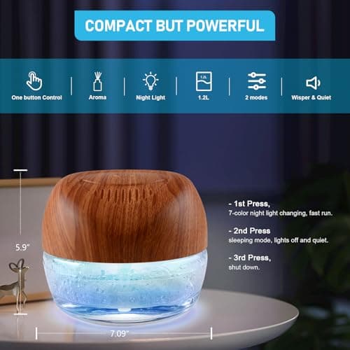 ap airpleasure Water-Based Purifier Air Washer, Air Revitalizer & Freshener, Air Fresher with 7 LED Color Changing Light for Rooms (DarkYellow) 7