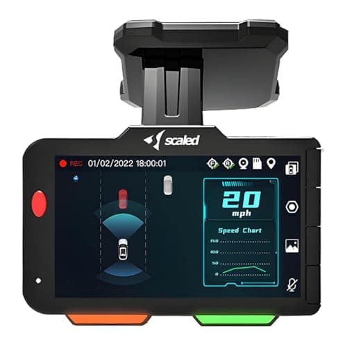 Scaled AI Dashcam,FALCONSE4K, 4K Dash Cam Front and Rear, 7 ADAS Functions, 10 Voice Commands, Free APP, Free 64G SD Card, Car Dash Camera with GPS/WiFi and Stary Night Vision