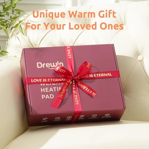 Drewin Weighted Heating Pad for Relax and Calm, Velvet-Soft 7 lbs Electric Lap Blanket for Neck Shoulders Back, Washable Warm Weighted Lap Blanket with 4 Heating Levels, 24" x 29", Grey 7