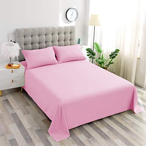 Sfoothome Mattress Sheet Twin Size with Deep Pockets - Soft and Comfortable Microfiber - Fade Wrinkle Resistant, Pink Fitted Sheets 5