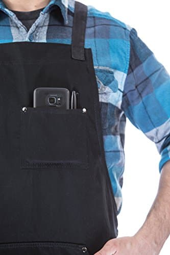 Hudson Durable Goods Professional Grade Chef Apron for Kitchen, BBQ, and Grill - 100% Cotton, Adjustable Crossback Apron for Men and Women with Large Pockets for Tools - Black 5