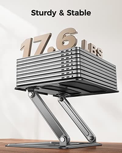 LORYERGO Adjustable Laptop Stand, Portable for 17.3inch Laptops, Holds Up to 17.6lbs, Ergonomic Posture & Heat Dissipation - Gray 5