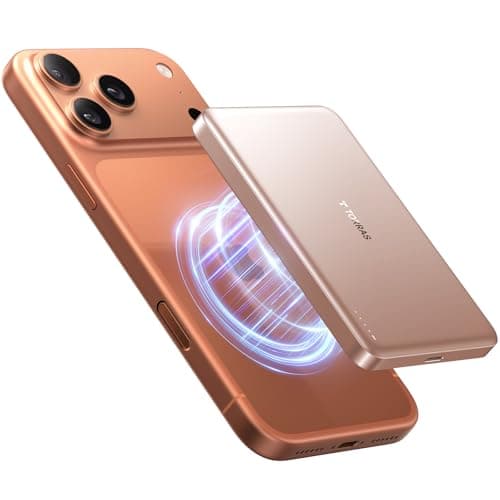 TORRAS MiniMag Power Bank,Ultra-Slim 10,000mAh Magnetic Wireless Portable Charger, 22.5W Fast Charging iPhone Air MagSafe Battery Pack Designed for iPhone 17 Pro Max/17 Pro/Air/16/15/14/13/12, Gold