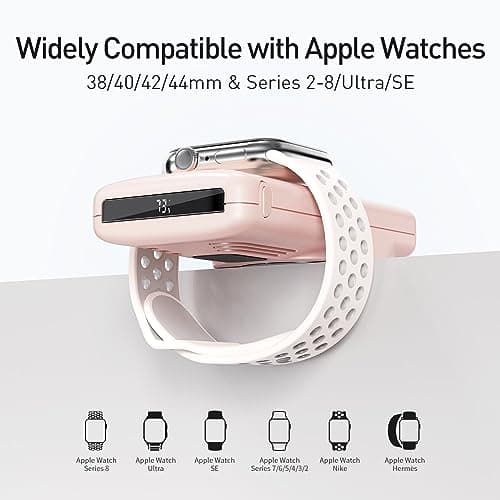 iWALK Magnetic Wireless Power Bank with iWatch Charger,10000mAh PD Fast Charging Portable Charger Compact Battery Pack Compatible with iPhone 17/16/15/14/13/12 Series,Apple Watch Ultra/8/7/6/5/4 6