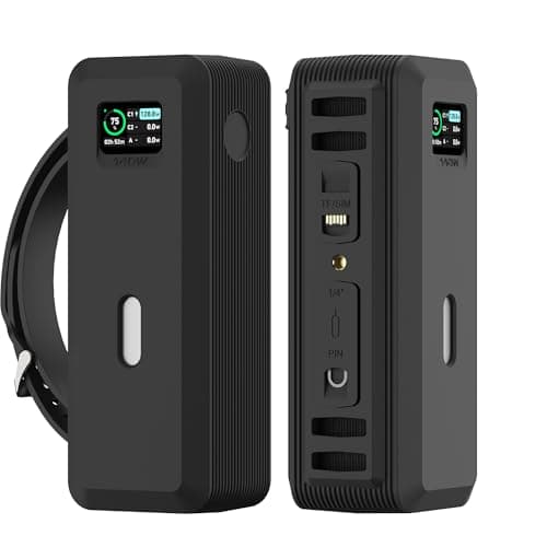 Silicone Case for Anker 737 Power Bank (24,000mAh 3-Port) 1/4-inch nut Hole, SD/SIM Card Storage Reserved Compatible with Anker 737 Power Bank Travel Protective Cover Dustproof with Handle (Black)