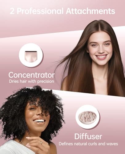 Hair Dryer with Diffuser, CONFU Hair Dryers for Women, Diffuser Hair Dryer High Speed Professional Ionic Blow Dryer for Fast Drying, Hair for Curly Hair for Home Travel 6