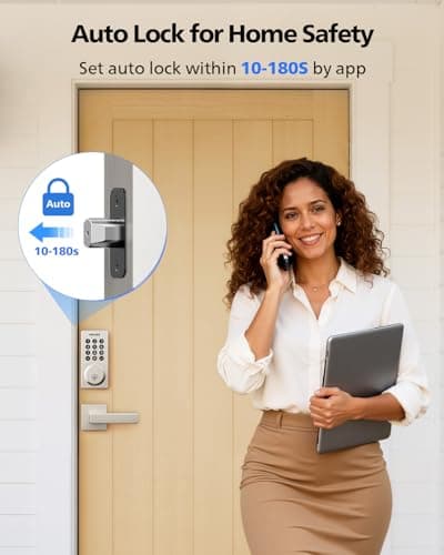 Philips WiFi Smart Keypad Deadbolt Lock, App Remote Control, No Hub Required, Support Alexa & Google Assistant, Keyless Entry Door Lock with Auto Lock, Digital Smart Locks for Front Door, Satin Nickel 6