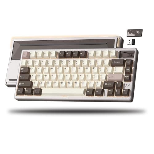 Womier 75% Wireless Mechanical Keyboard, Creamy Keyboard Gaming QMK/VIA, CNC Aluminum with 8000mAh Battery, Tri-Mode Key Board Custom Hot Swappable RGB Backlit for Windows/Mac/PC (SK71 PRO-Brown)