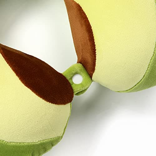 Niuniu Daddy Neck Pillow for Kids Teen Toddlers, Travel Accessories for Airplane, Car, Recline, Neck Chin Head Support, 100% Pure Memory Foam Insert, Cute Plush Travel Pillow Cover Washable - Avocado 5