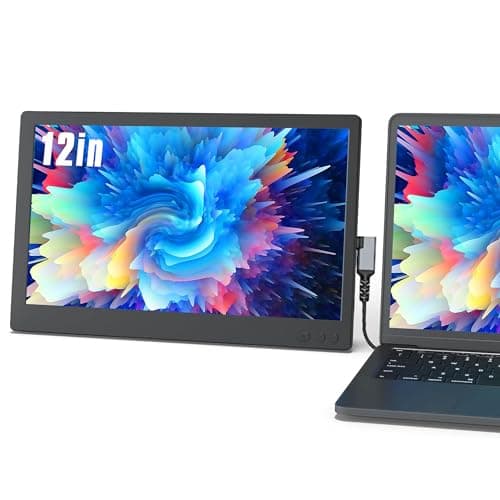 Maxfree 12'' FHD Portable Monitor for Laptop - USB-C/HDMI External Display, Travel Screen Extender with Smart Cover for Windows/Mac/Surface/Android/Switch