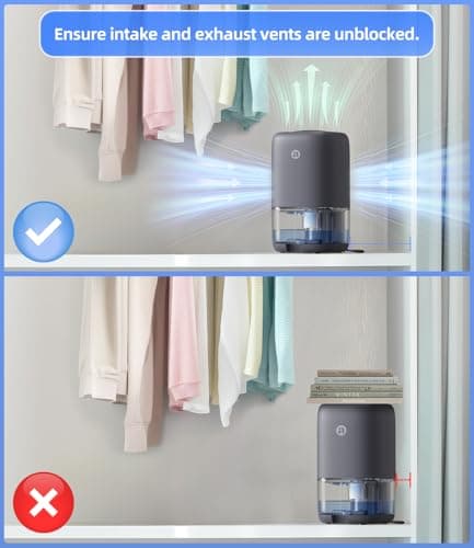 Dehumidifier, 35 OZ Small Dehumidifiers for Bedroom for Home, Quiet with Auto Shut Off, Dehumidifiers for Bedroom (280 sq. ft), Bathroom, RV, Closet, Grey 7