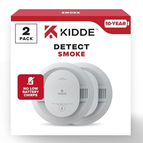 Kidde Smoke Detector, 10-Year Battery Powered, LED Warning Light Indicators, 20SD10, 2 Pack