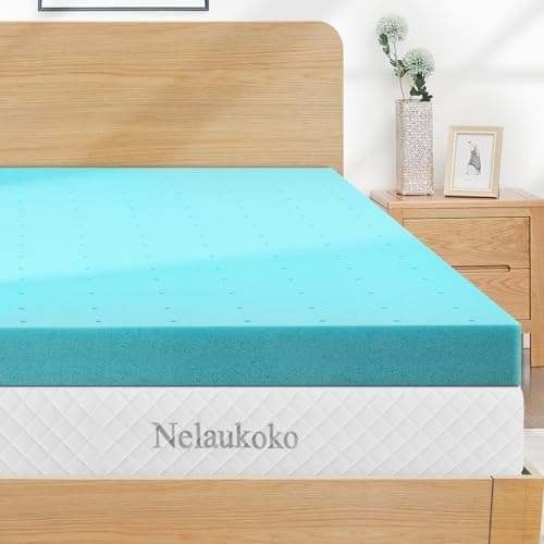Nelaukoko 3 Inch Twin XL Memory Foam Mattress Topper, XL Twin Mattress Pad for College Dorm, Twin Extra Long XL Mattress Topper Gel Infused Memory Foam Mattress Pad for College Dorm Single Bed 9