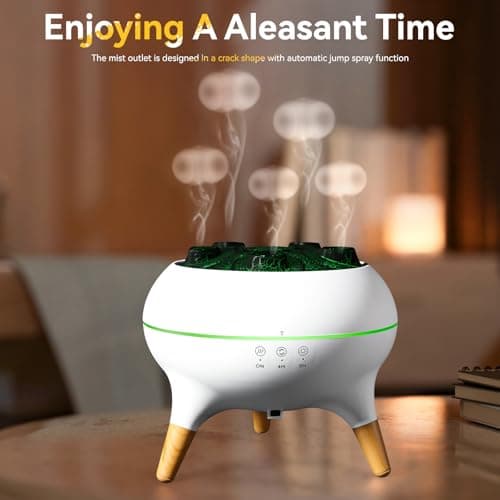 Jellyfish Mist Aromatherapy Humidifier, 7 Colors LED Lights, 2 Modes Fire Mist Waterless Auto Shut Off Aromatherapy Diffuser, Effect for Home, Office, Yoga, Gifts 8