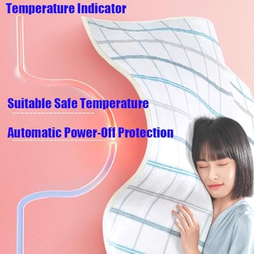 OLOTU Fast Heating Electric Heated Blanket Soft Cotton Fast Heating Blanket with 4 Heating Levels and 3 Hours Auto-Off Electric Throw Washable Electric Heated Blanket 6