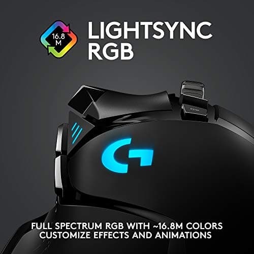 Logitech G502 Lightspeed Wireless Gaming Mouse with Hero 25K Sensor, PowerPlay Compatible, Tunable Weights and Lightsync RGB - Black 8