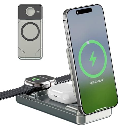 Magnetic Protable Charger Power Bank: 23800mAh Battery Wireless Charging Stand & LED Display, 22.5W Fast Charging, Compatible with iPhone 15/14/13 Series, Apple Watch, AirPods 3/2/Pro