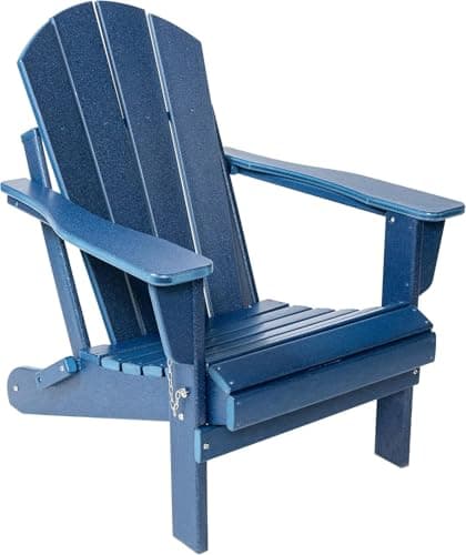Elevon HDPE Outdoor Adirondack Chair, All-Weather Portable Folding Adirondack Chair, with Relaxing Arm Rest Ergonomic, for Patio, Garden, Backyard, Deck Lawn Fire Pit - Blue