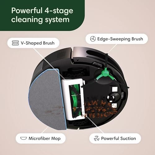 iRobot Roomba Robot Vacuum and Mop Combo (Y0140) - Vacuums & mops, Easy to use, Power-Lifting Suction, Multi-Surface Floors, Smart Navigation, Cleans in Neat Rows, Self-Charging, Bagless, Space-Saving 4