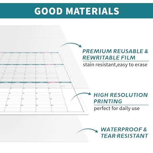 Large Dry Erase Calendar for Wall - Undated 3 Month Wall Calendar, 28" x 40"(Vertical), Wall Calendar Dry Erase for Home, Office, Classroom 5