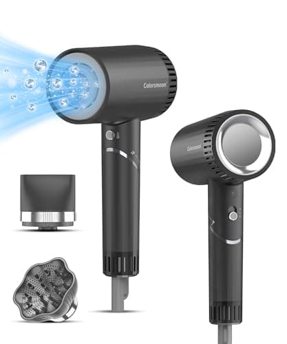 Hair Dryer, 100,000 RPM High-Speed Blow Dryers for Women & Men, Hair Dryers with Diffuser & Nozzle, Portable for Travel Home Use, Quiet & Fast-Drying, 500 Million Negative Ions, Heat-Control