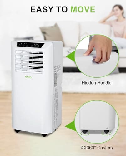 Hykolity 10,000 BTU WiFi Enabled Portable Air Conditioner with 2-Speed Fan & Dehumidifier, 4-in-1 Window Kit Smart AC Unit with 24H Timer for Living Room, Bedroom, Home, Up to 450 Sq.Ft 7