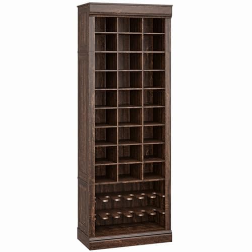 GarveeHome Shoe Cabinet, 10-Tier Entryway Shoe Storage Cabinet with 27 Cubbies and Tall Boots Storage, Freestanding Tall Shoe Racks for Entryway, Hallway, Closet, Brown