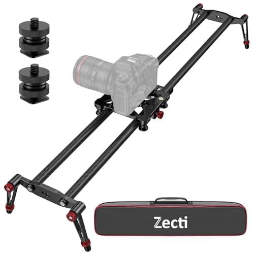 Zecti Camera Slider 32 "/80 cm Adjustable Carbon Fiber Camera Dolly Track Slider Video Stabilizer Rail for Camera DSLR Video Movie Photography Camcorder Stabili