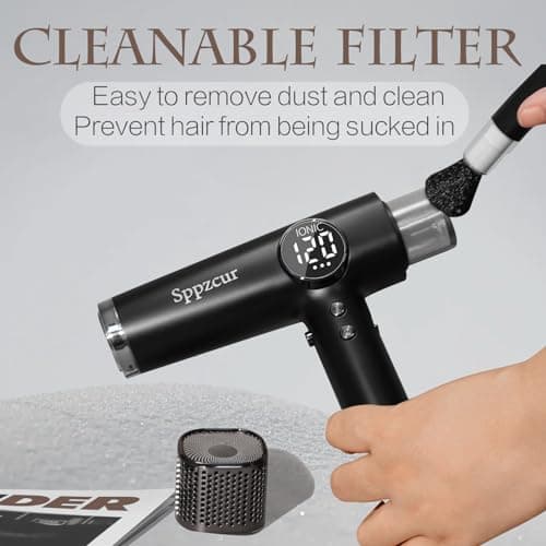 Professional High Speed Hair Dryer with Diffuser, Ionic Blow Dryer 1600W 110000rpm Lightweight Portable Hair Dryer with BLDC Motor, 3 Nozzles, for Women, Men, Travel 5