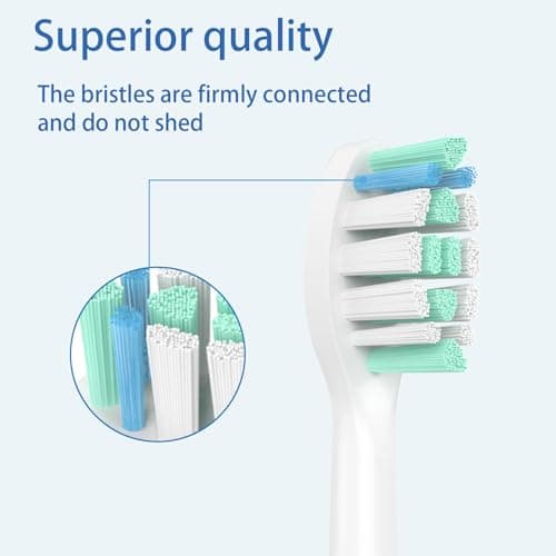 Densuuclin Toothbrush Replacement Heads for Philips Sonicare and More Click-on Handles 12 Pack White 6